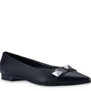 Marc Fisher Black Loafers with Silver Studs